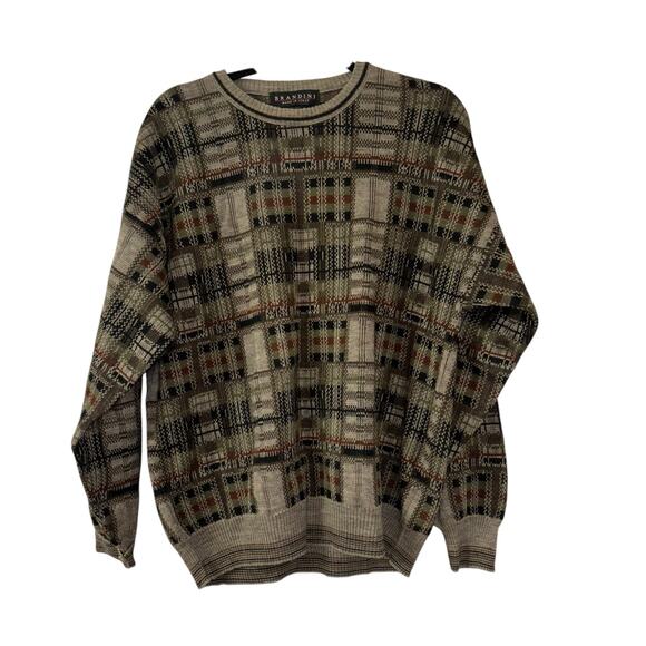 Brandili Other - Vtg Brandini Italy Wool Blend Knit Grandpa Sweater Men’s XL Grandpacore Academia